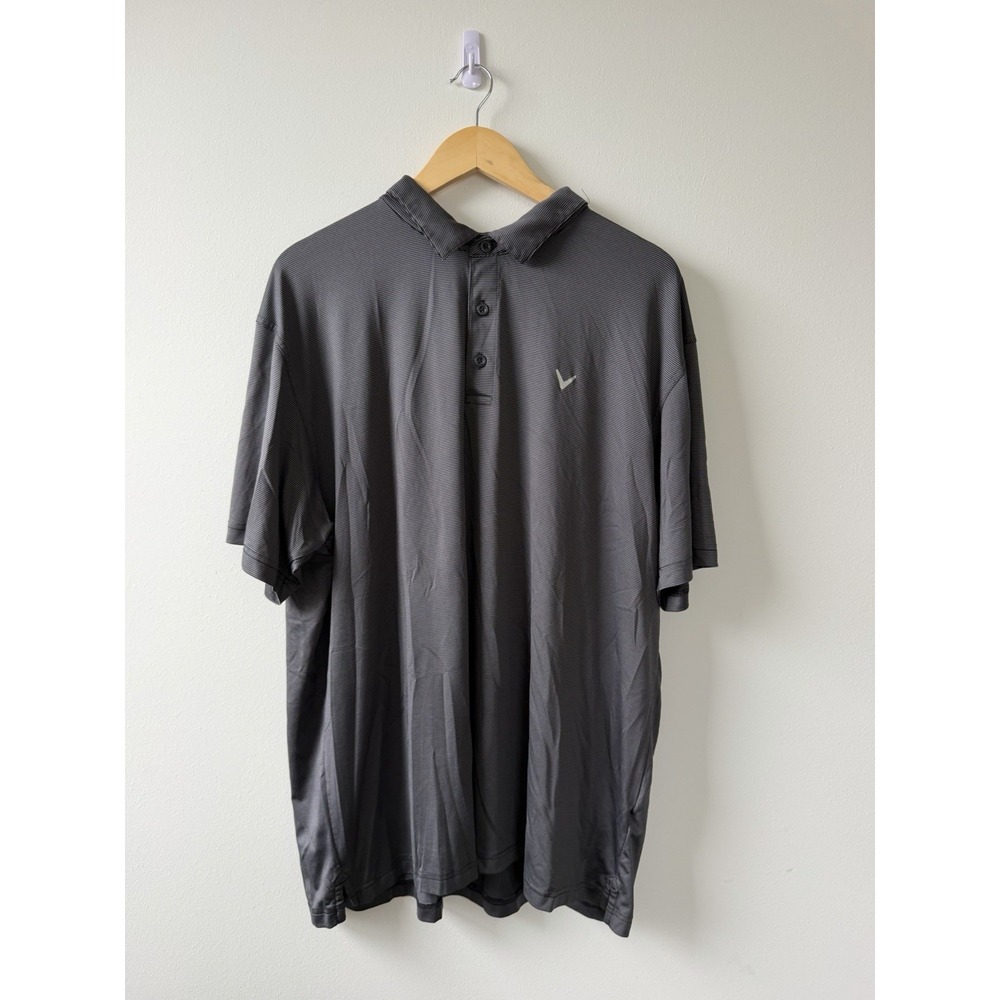 Callaway Men's XXL Golf Polo Shirt Black Gray Striped Short Sleeve Performance